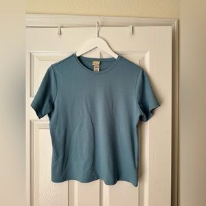 L.L. Bean Short Sleeve 100% Cotton Crewneck Tee - Dusty Blue